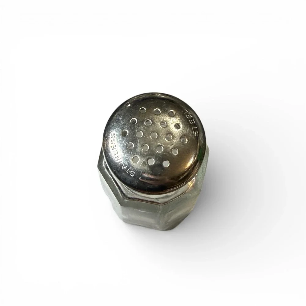 Vintage Glass Salt Shaker‎ with Stainless Steel Lid